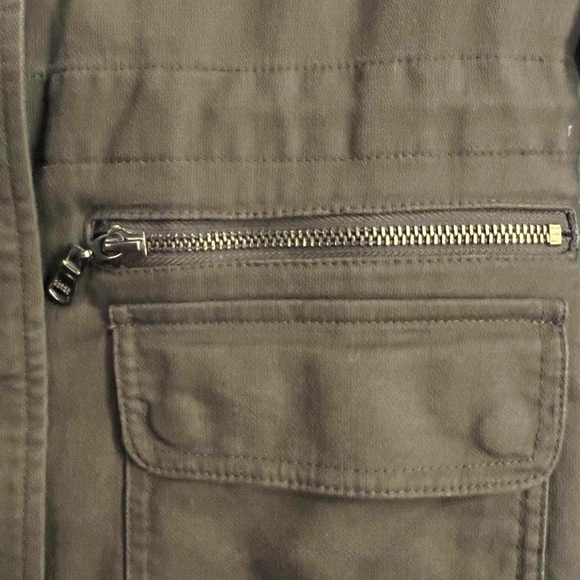 Black Rivet Two-Tone Utility Jacket - Picture 3 of 5